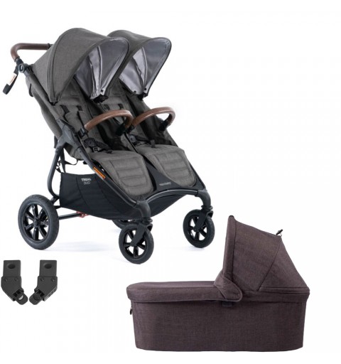 Valco Baby Snap Duo Trend Sport - wózek bliźniaczy, zestaw 2w1 z opcją 3w1 i 4w1 | Charcoal